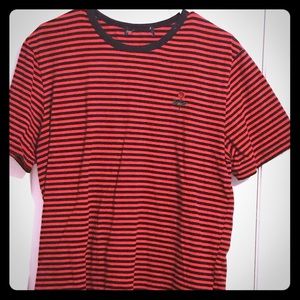 🌹Vintage Striped Tee with embroidered Rose size m